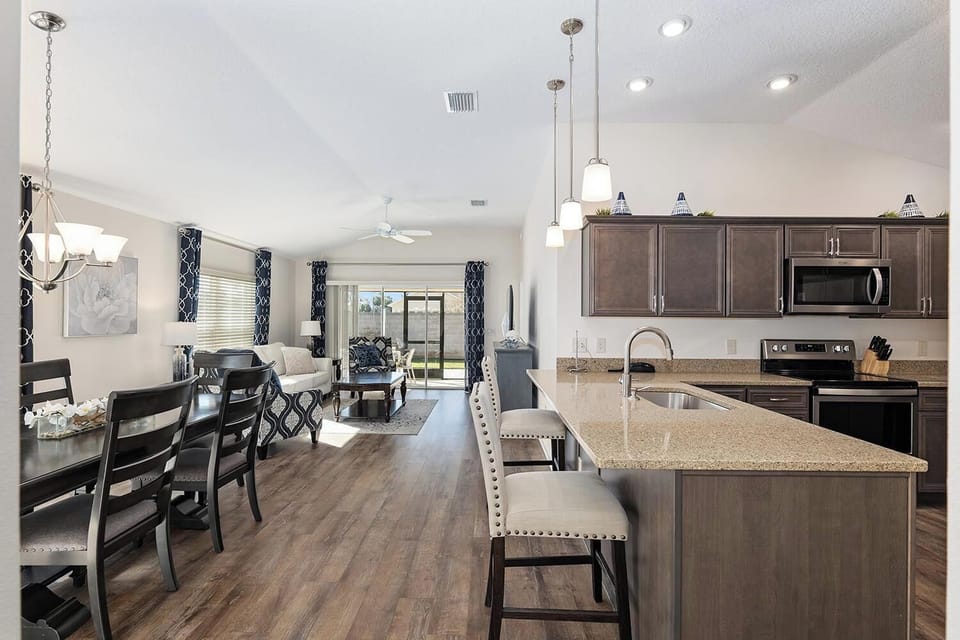 Kitchen and living area