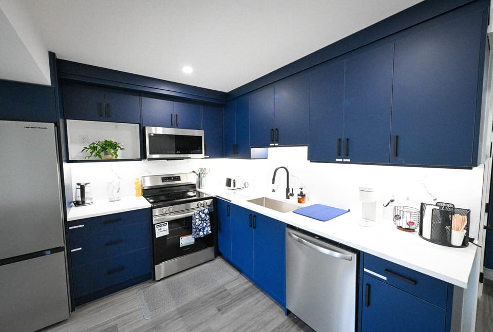 Fully Equiped Kitchen with lots of utensils, cookware, cutlery & coffee station