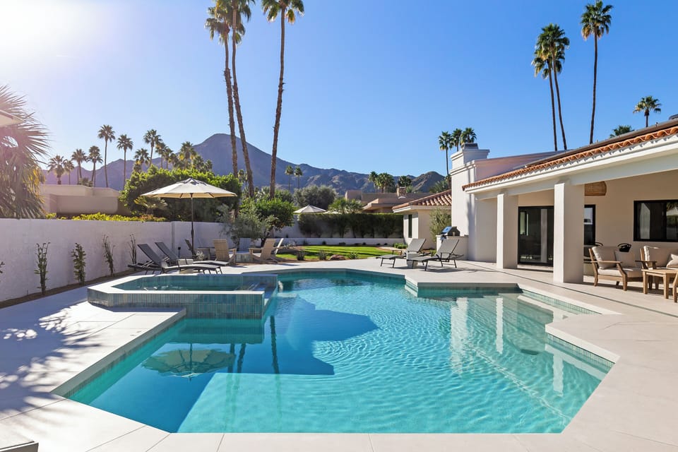 This south-facing pool and spa offer exceptional views and privacy.