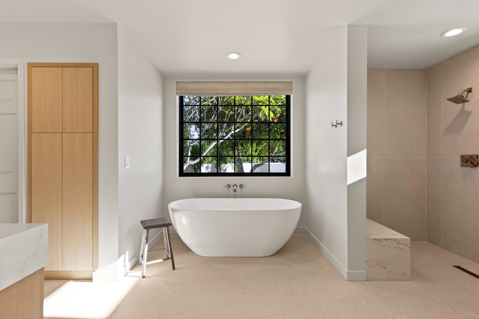 Master suite with garden tub, double shower, double vanity and walk-in closet