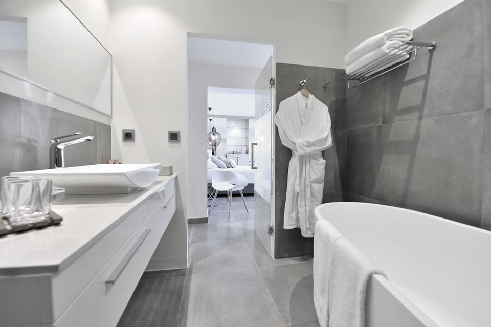 Deluxe Suite | Bathroom | Shower, free toiletries, hair dryer, towels