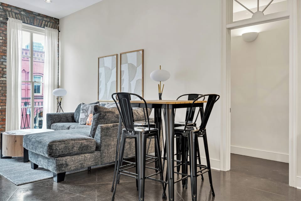 Cozy, modern dining nook.