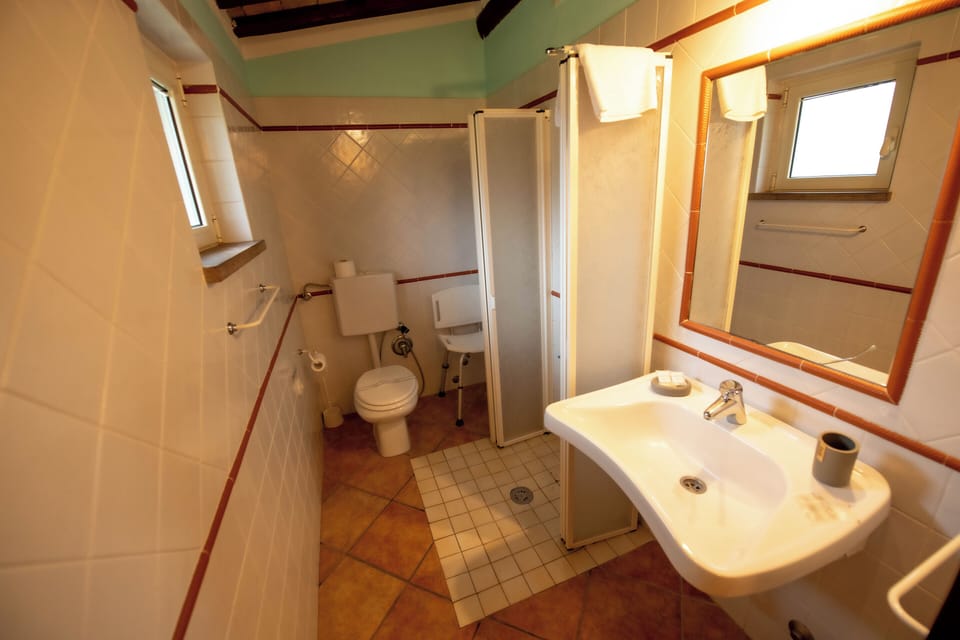 Double or Twin Room, Garden View | Bathroom | Shower, hair dryer, towels, soap