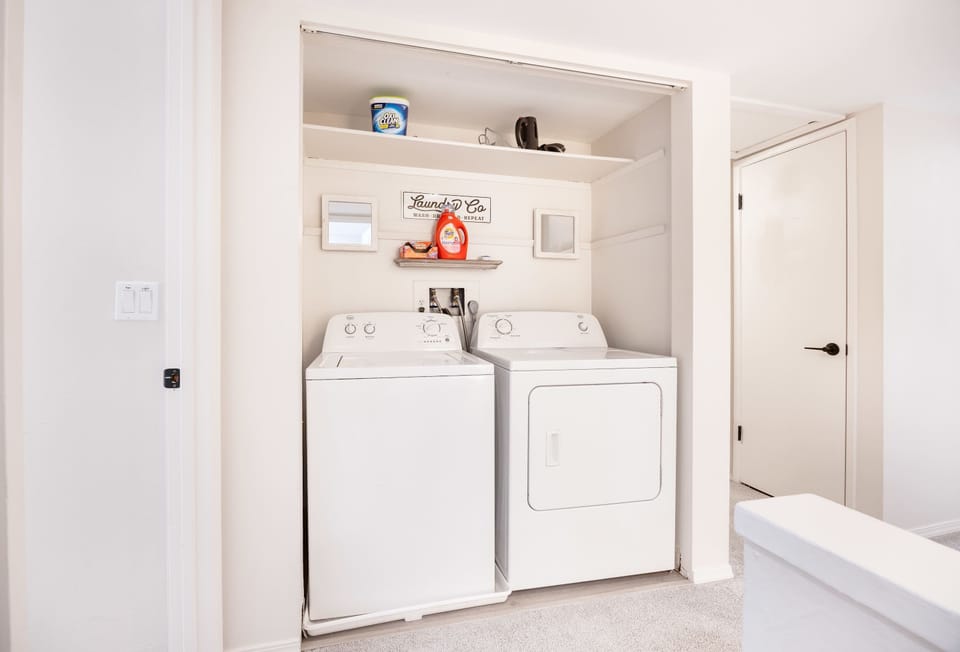 Laundry space provides further convience for your stay and comfort.