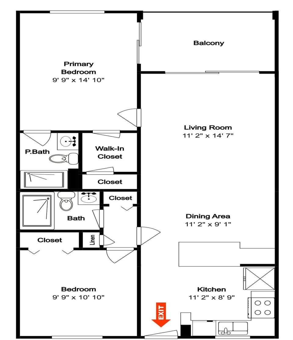 Seaside Resort 208 Floor Plan