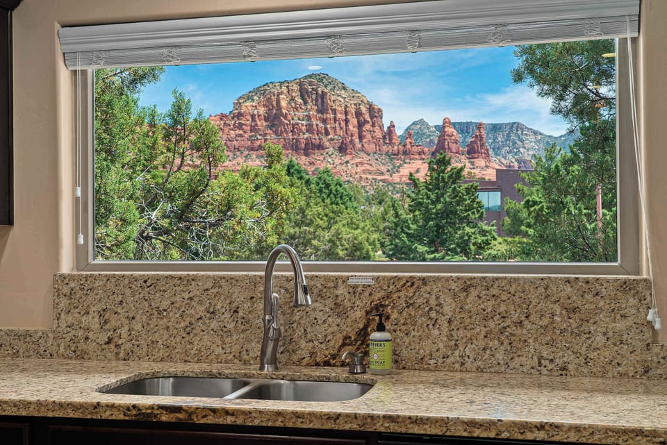 Unwind and escape in this home with amazing views of Sedona Red Rocks.

