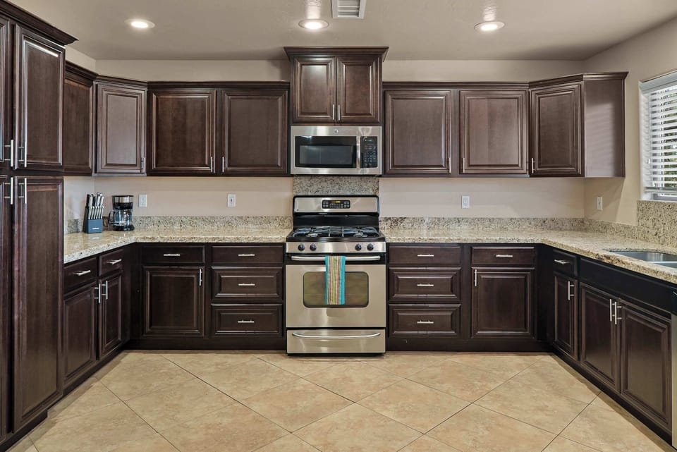 Large kitchen with plenty counter and pantry space