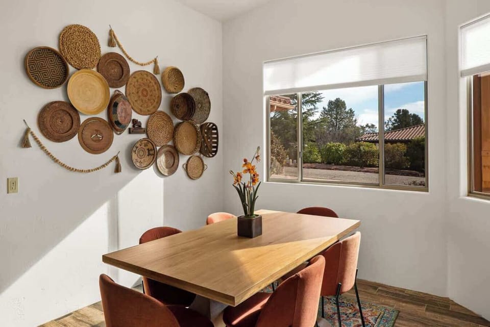 Stylish dining area with views, perfect for gathering with family.