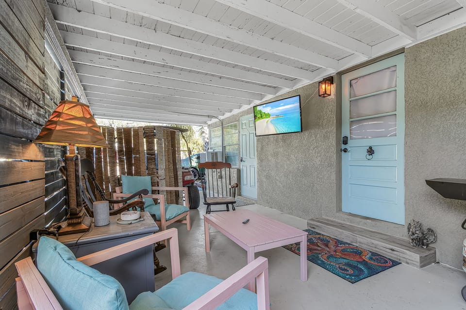 Covered patio for BBQ and smoking