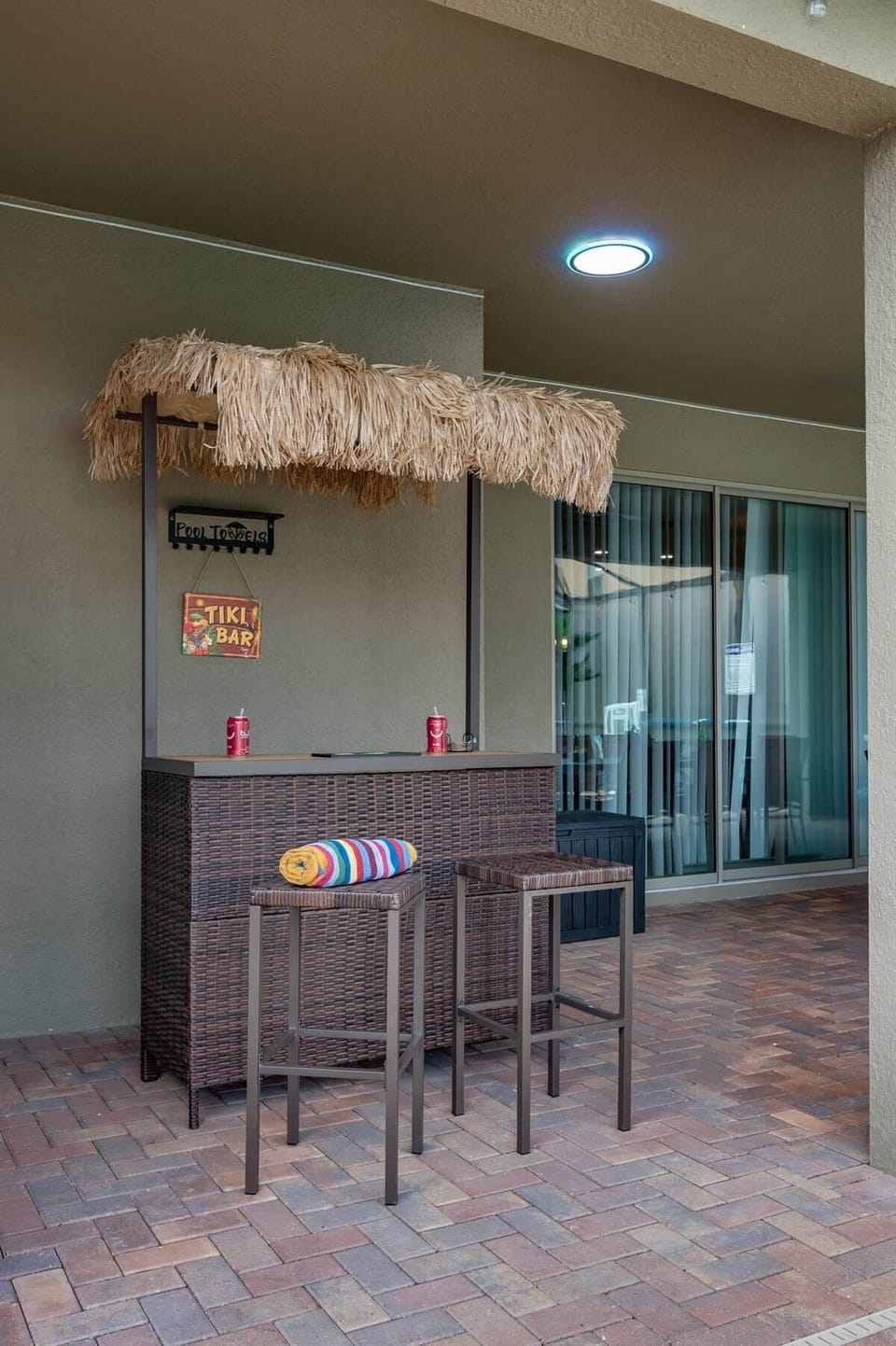 Private tiki-style bar area for relaxing and entertaining outdoors