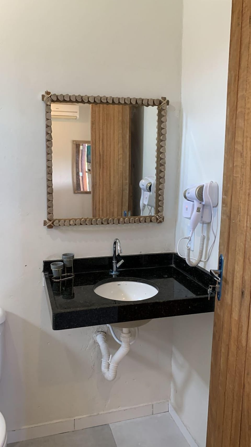 Shower, hair dryer, bathrobes, towels