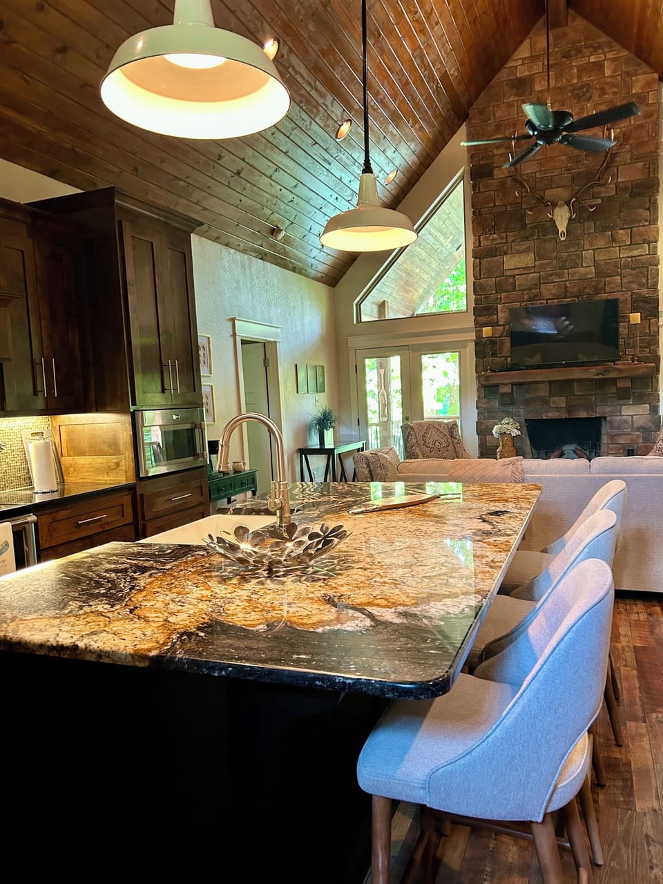 Open concept kitchen and living area!