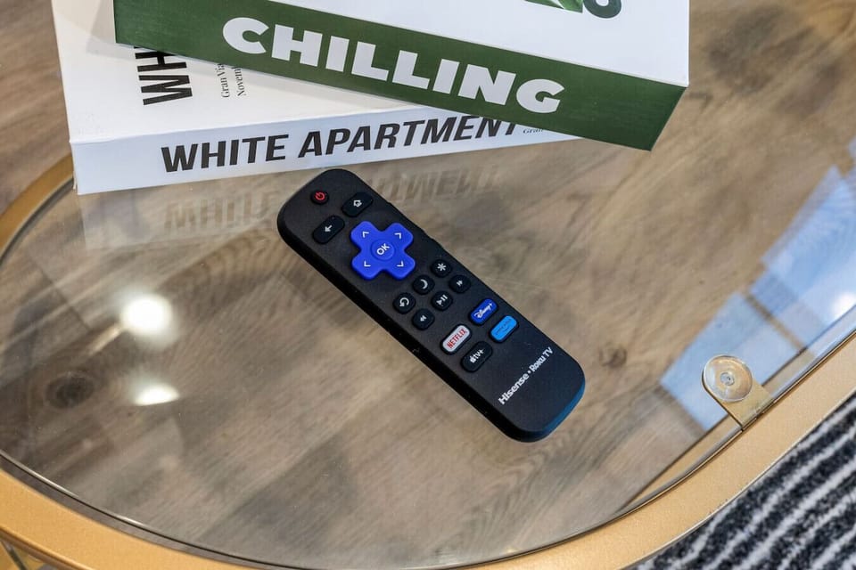 Relax in the living room and watch your favorite shows, lounging is a great way to unwind after a long day.