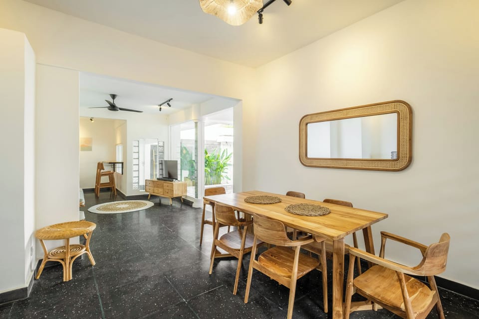 Fully equipped kitchen with dining for six at Villa Lalebay Seminyak