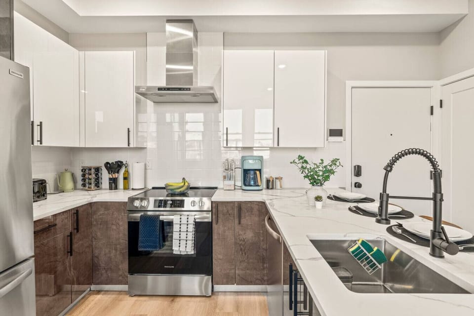 As you step into the kitchen, the clean lines and functional design make you eager to start cooking your favorite dishes.