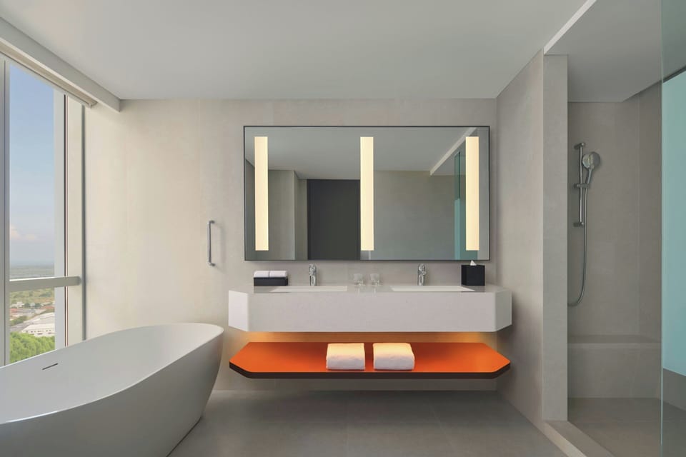 Free toiletries, hair dryer, slippers, bidet
