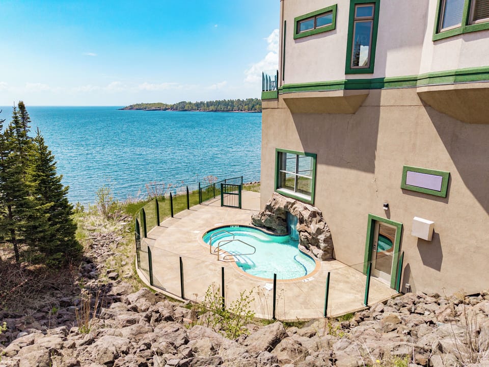 romantic outdoor pool with stunning views