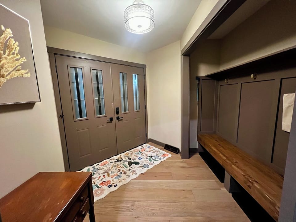 Front door; mud room