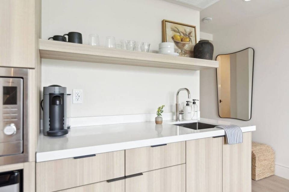 Kitchenette with Nespresso Coffee Machine and Mini Fridge - No Stove