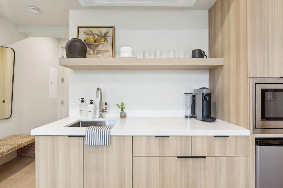 Kitchenette with Nespresso Coffee Machine and Mini Fridge - No Stove