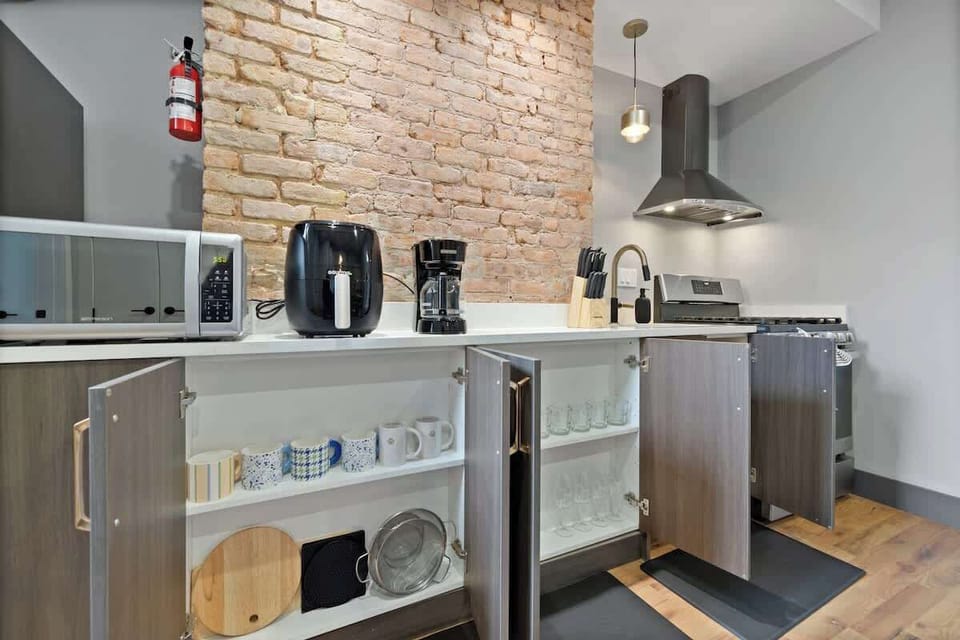 Bright kitchen space perfect for breakfast or late-night cravings.