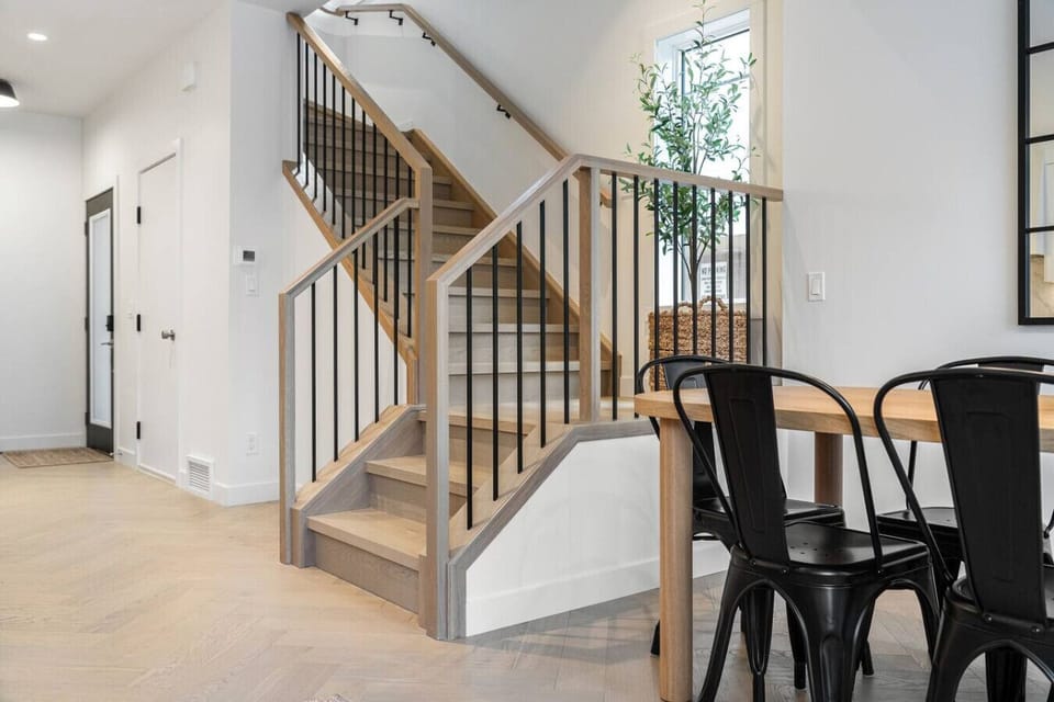 Stairway up to the upper levels.