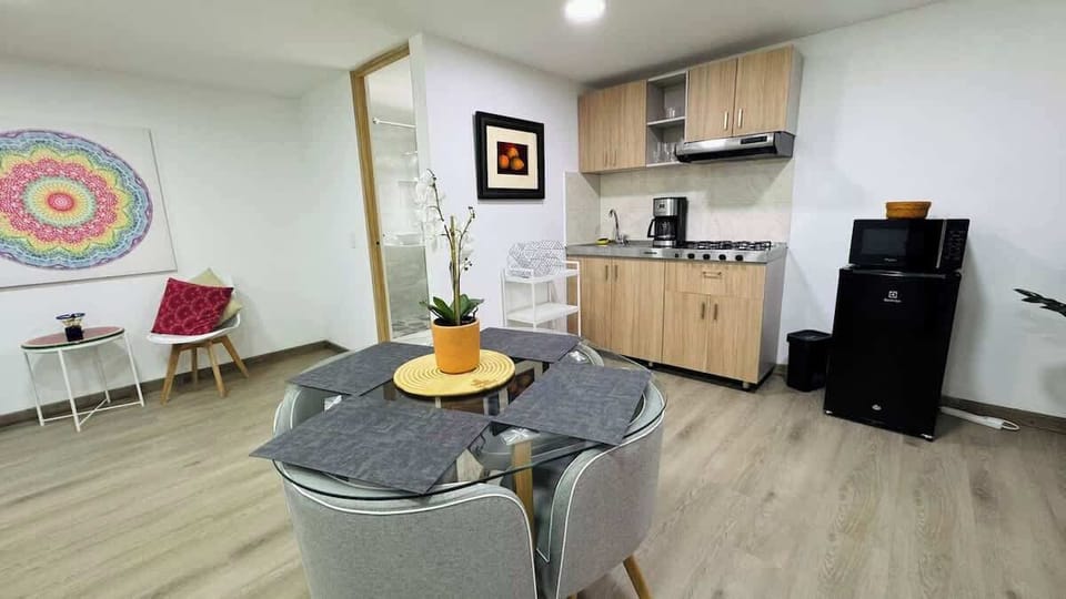 Apartment, 1 Queen Bed, Balcony, City View (9211 201) | Private kitchen | Coffee/tea maker