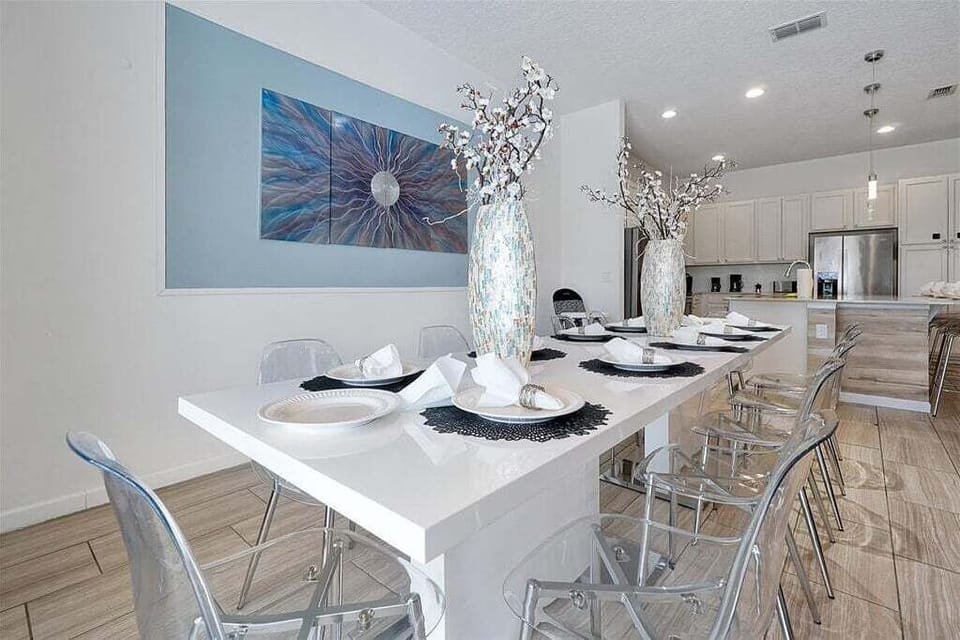 Entertain in style in this sophisticated dining room, where timeless design meets modern luxury.