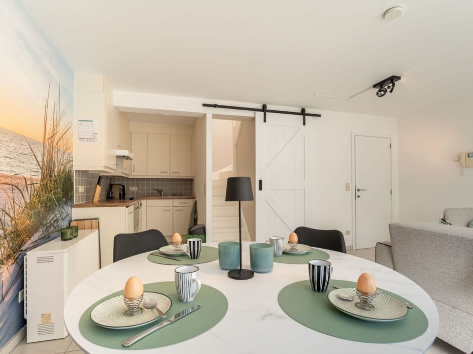 Interior Design, Flooring, Furniture, Wood, Floor, Ceiling, Room, Apartment, Chair, Kitchen & Dining Room Table