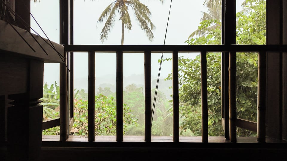 Natural view during rain from stadyroom