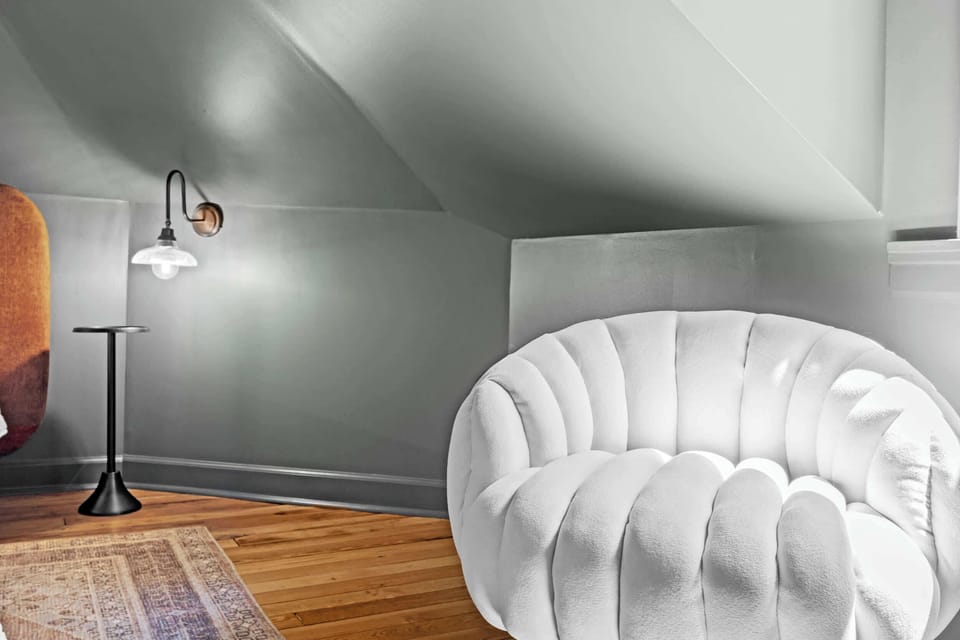 Bedroom 1: Drift into a peaceful sleep in this serene bedroom, featuring a comfortable bed and soothing decor.