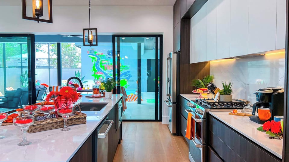 The kitchen includes brand new, state-of-the-art appliances 