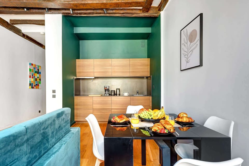 The open-plan living, kitchen and dining area