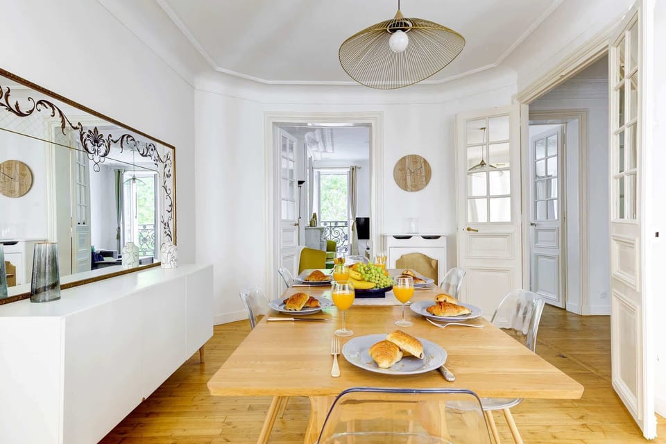 The open-plan living and dining area