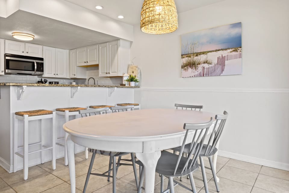 Dining table with seating for five