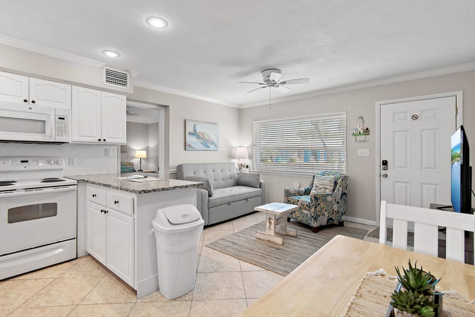 Kitchen and living area