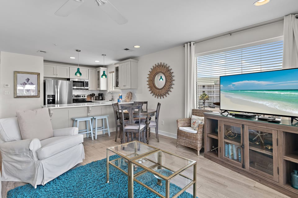 Living room with flat screen TV
