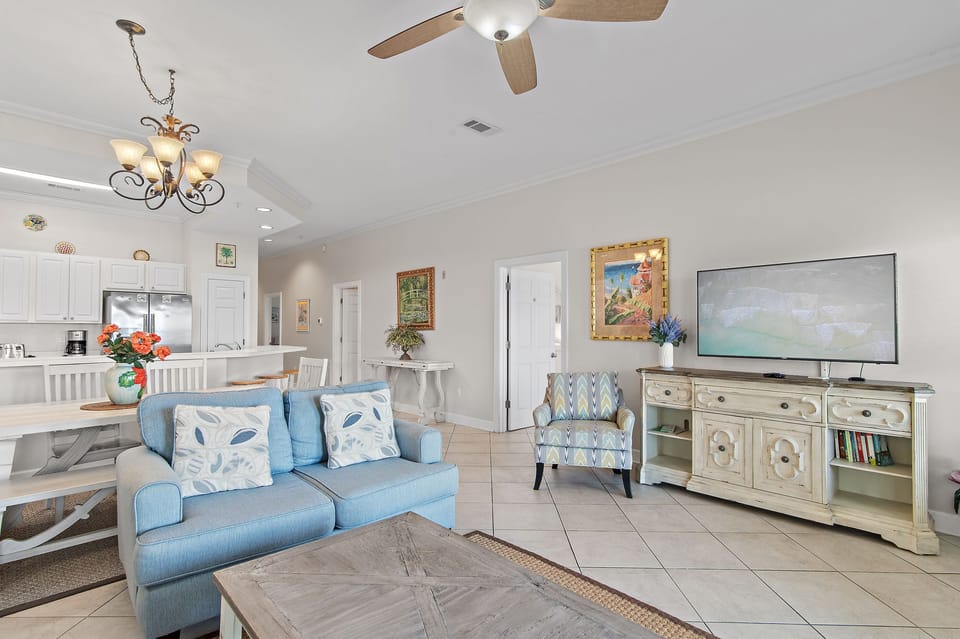 Living room with flat screen TV