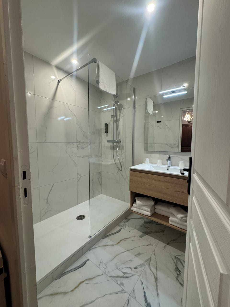 Free toiletries, hair dryer, towels