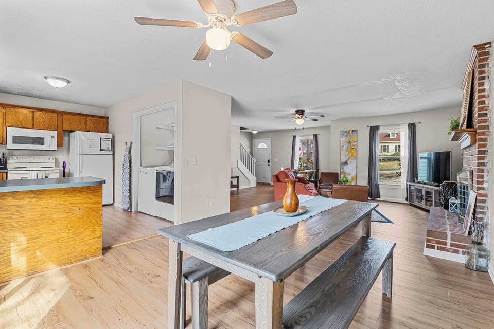 A view of the open concept space