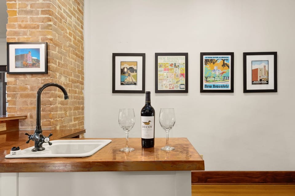 Practical sink space for cooking and cleaning.