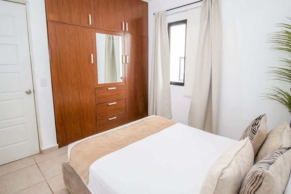 Room-darkening curtains