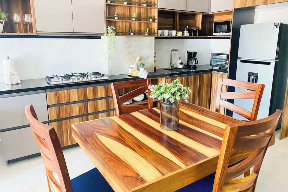 A gorgeous wood dining table