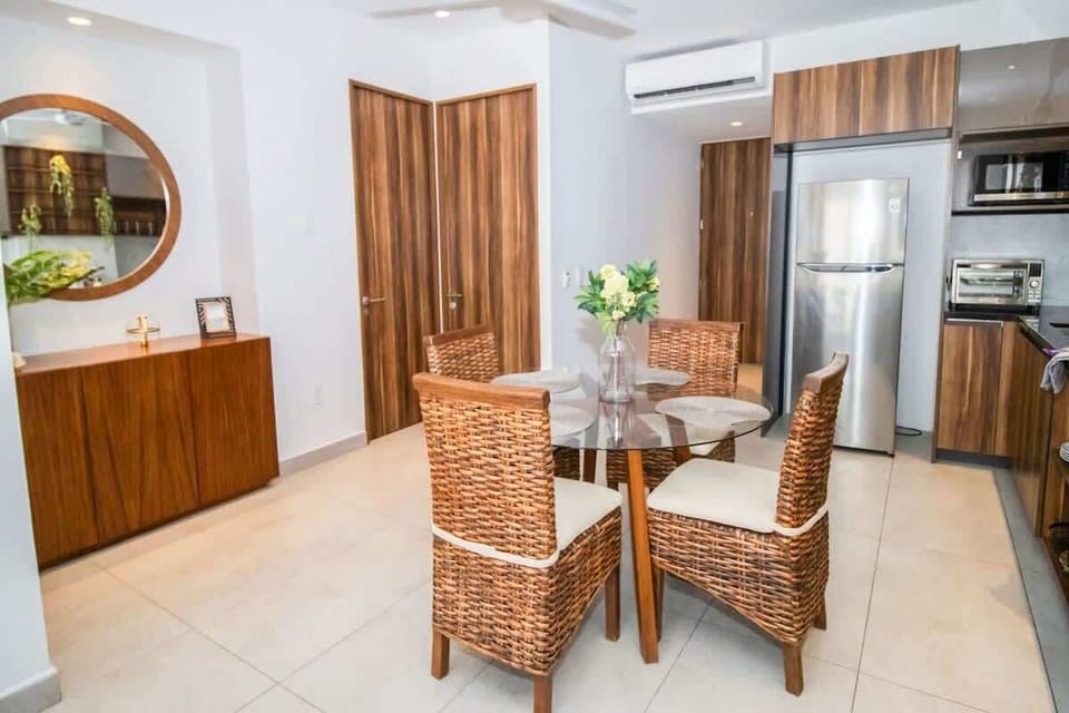 A dining table for 4 guests