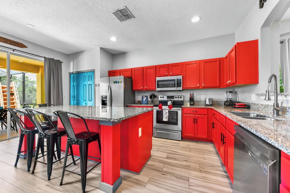 KITCHEN:  Side-by-Side Refrigerator, Microwave, Electric Stove & Oven and Dishwasher