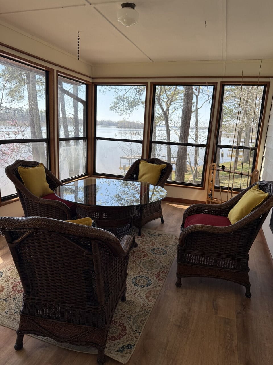 Heated and cooled sunroom overlooking Weiss Lake