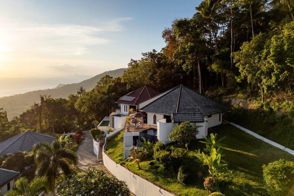 Modern villa exterior with hillside views at Villa SKY, Nathon Paradise Village, Koh Samui