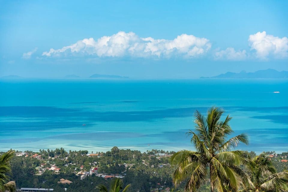 Turquoise beach and tropical coastline near Villa SKY, Nathon Koh Samui Thailand