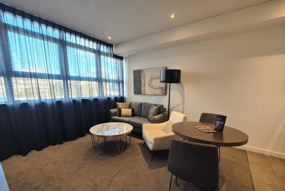 Cozy lounge space to unwind after exploring the city