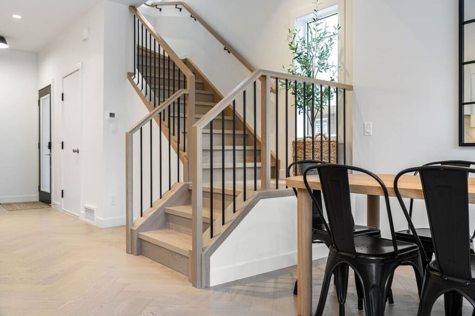 Stairway up to the upper levels.